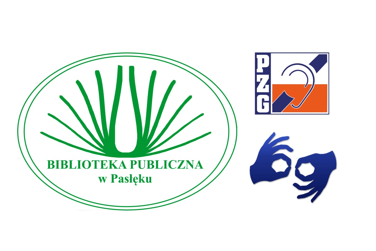  Logotypy biblioteki i polskiego związku głuchych 