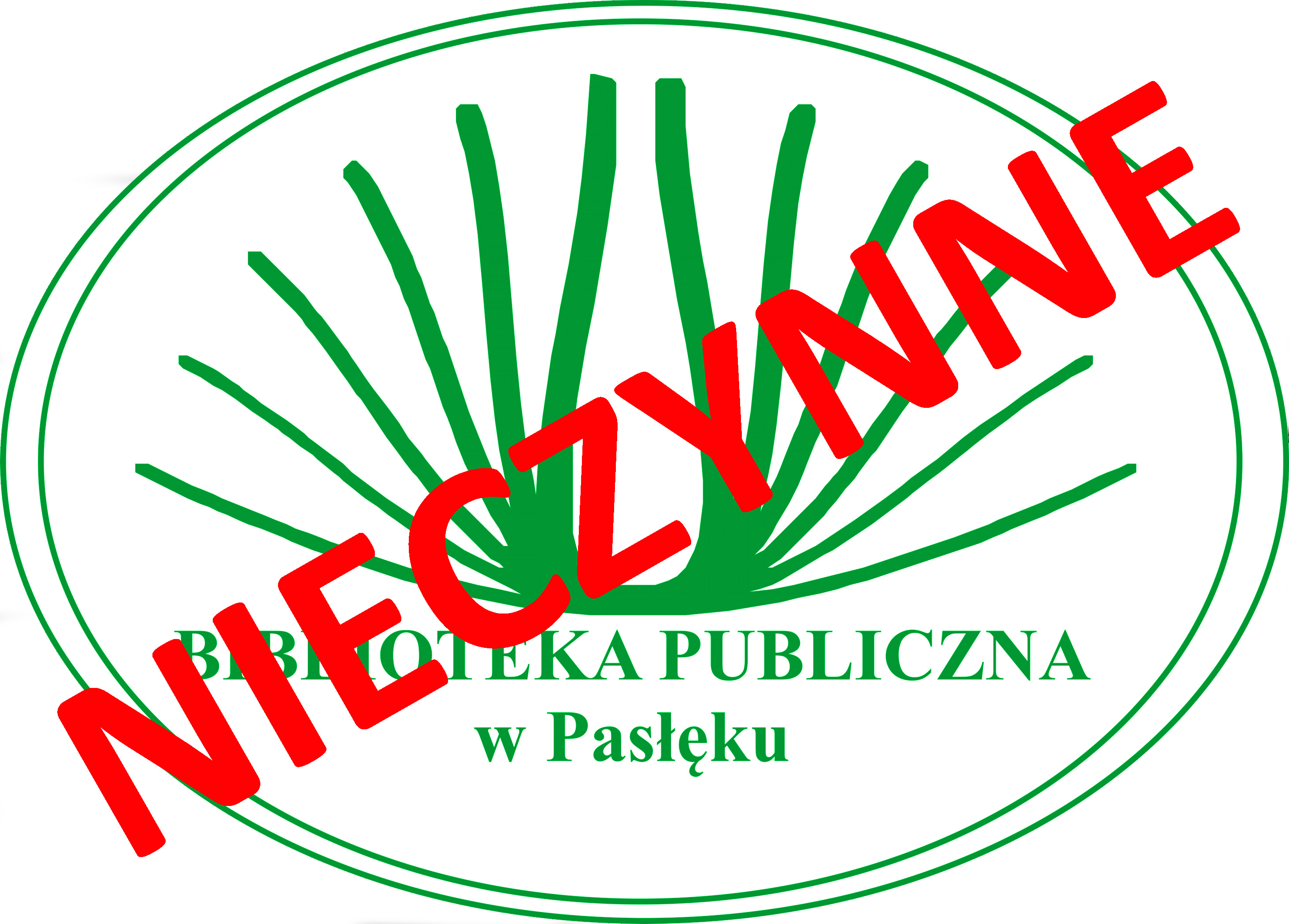  Logo biblioteki z czerwonym napisem 